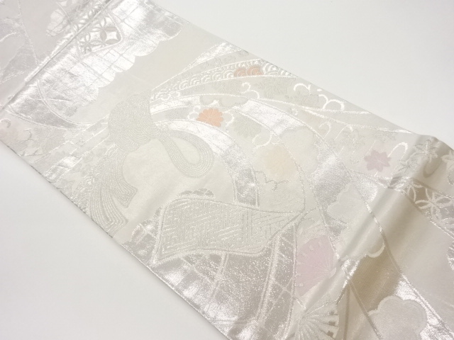 JAPANESE MARU OBI / WOVEN CLASSICAL PATTERN